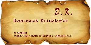 Dvoracsek Krisztofer névjegykártya